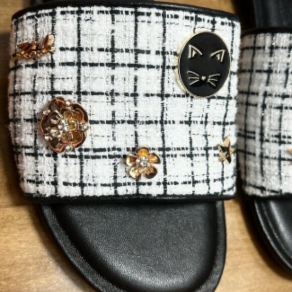 Karl Lagerfeld Plaid Cati Sandals - Picture 3 of 6